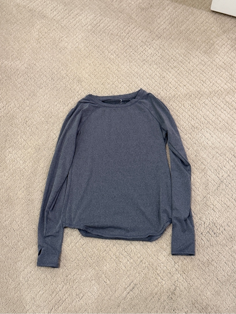Long-Sleeve Crew Neck Top in Dark Charcoal